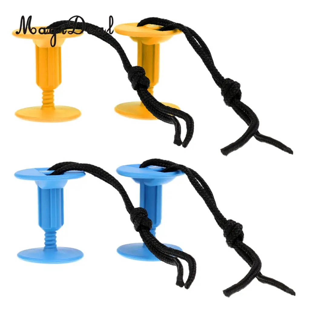 MagiDeal Durable 2Pcs Bodyboard Surfboard Leash Plugs With Cords