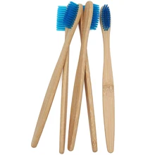 4 шт. деревянная синяя бамбуковая зубная щетка для ухода за полостью рта с мягкой щетиной бамбуковая зубная щетка
