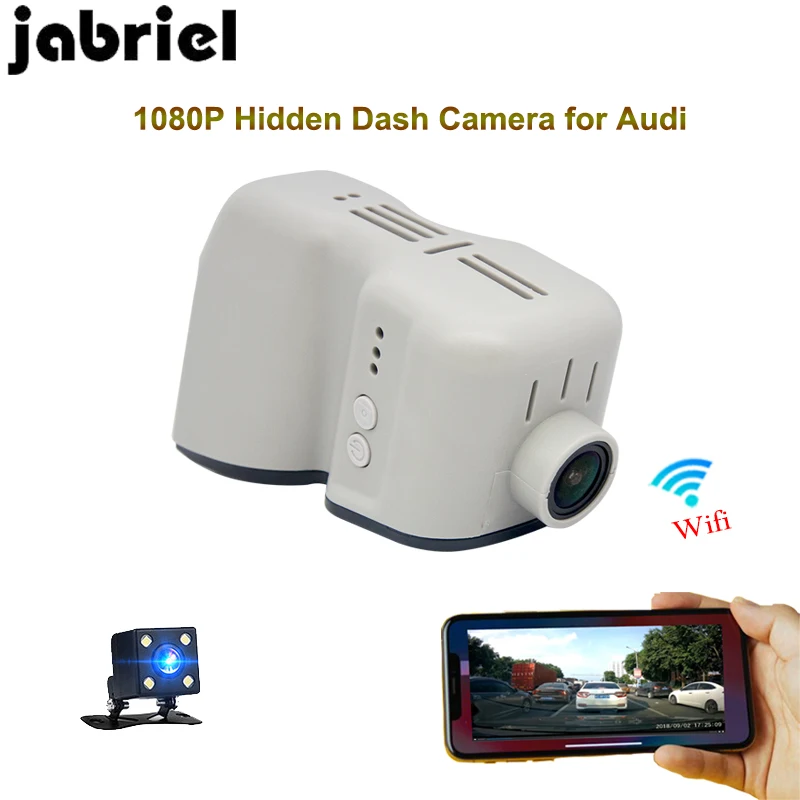 

Jabriel Hidden HD 1080p car recorder camera wifi driving recorder dvr dual lens dash cam dash camera for 2008-2013 audi q7 q5 a6