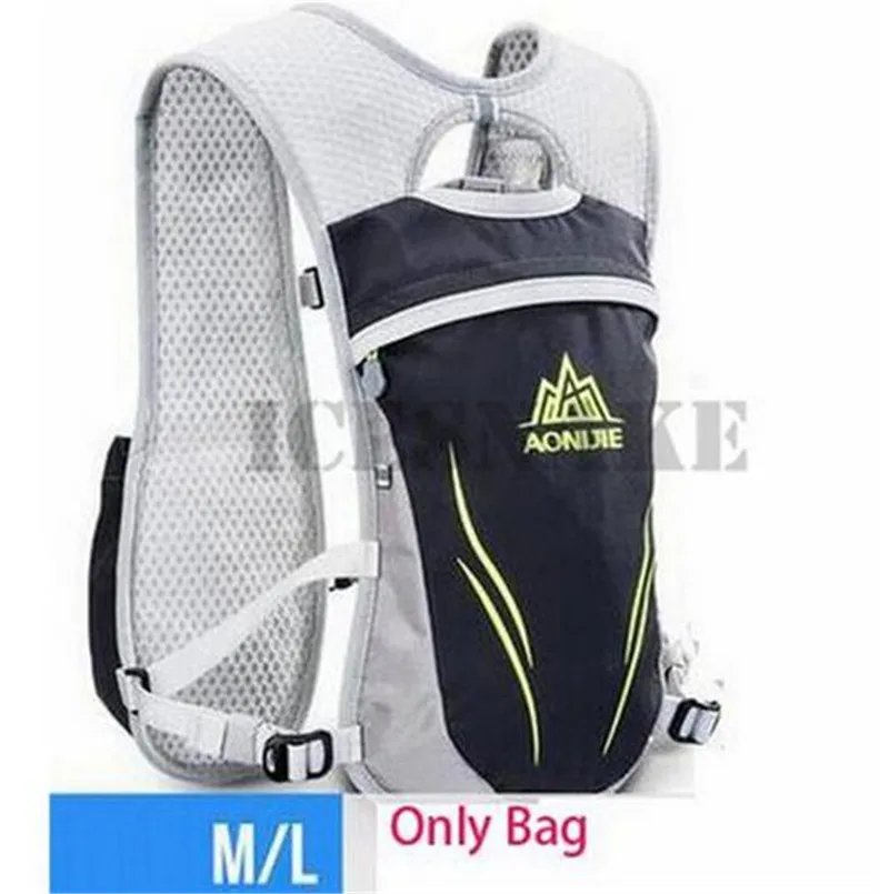 AONIJIE 5.5L гидратация для бега на открытом воздухе сумки для бега походный рюкзак жилет марафон рюкзак для велоспорта - Цвет: only bag black ML