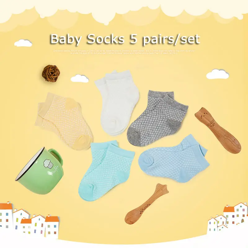 Buy 5pairs/set Baby Cotton Socks For Newborns Baby