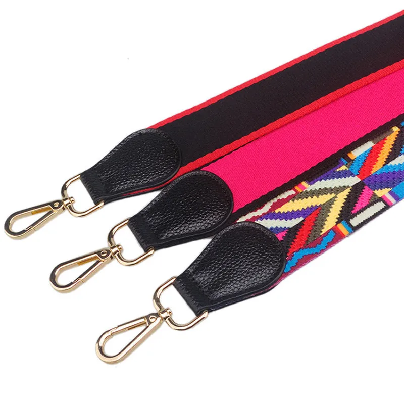Colorful Women Handbag Strap Canvas With Genuine Leather Wide Straps Bag Accessories 115 CM Shoulder Belt For Bag Strap Canvas