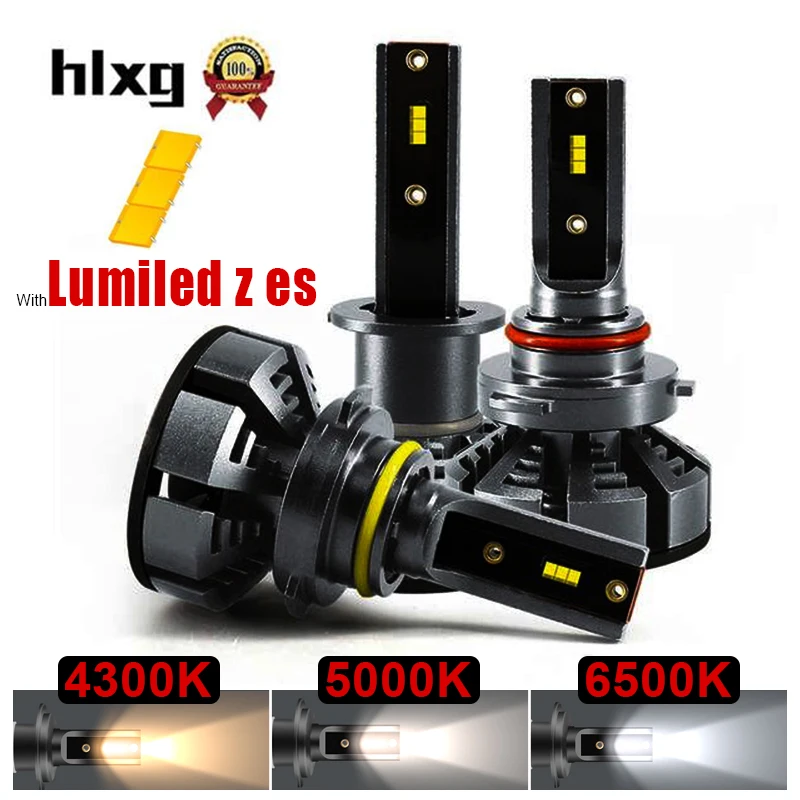 

hlxg Mini H4 Led H7 with Lumileds ZES 5000K LED 12000LM 72W/set Lampada H1 Bulb HB3 9005 9006 hb4 Fog Light 4300K H8 H11 6500K