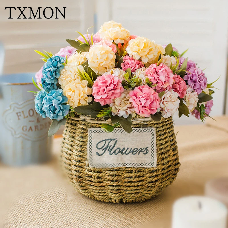 Lucky Wedding Hydrangea Flower Bouquet 10 Heads Silk Artificial Flowers For Home Decoration Arch Party Birthday Decor 10 Colors Lucky Wedding Hydrangea Flower Bouquet 10 Heads Silk Artificial Flowers For Home Decoration Arch Party Birthday Decor 10 Colors
