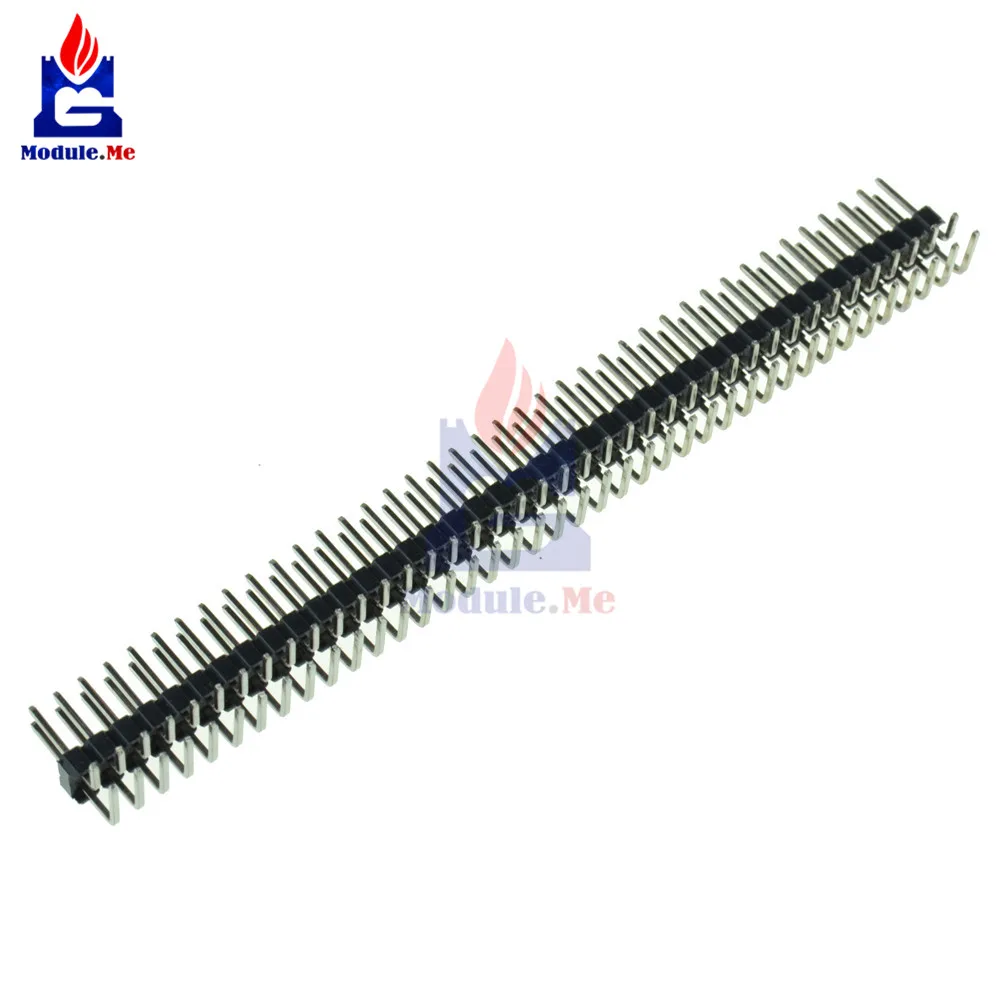 

5PCS 2.54mm 2 x 40 Pin Male Double Row Right Angle Pin Header Strip Diy Kit Electronic PCB Board Module