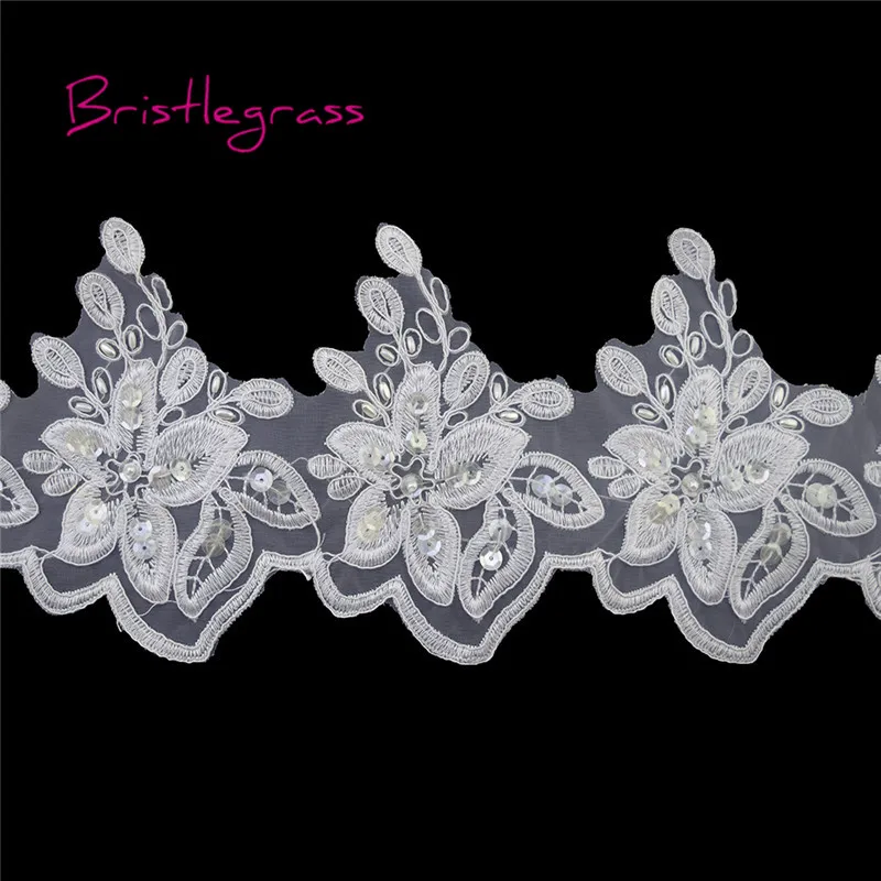 Embroidered Various Colours Bridal Lace Trimming Beaded Wedding Floral Lace