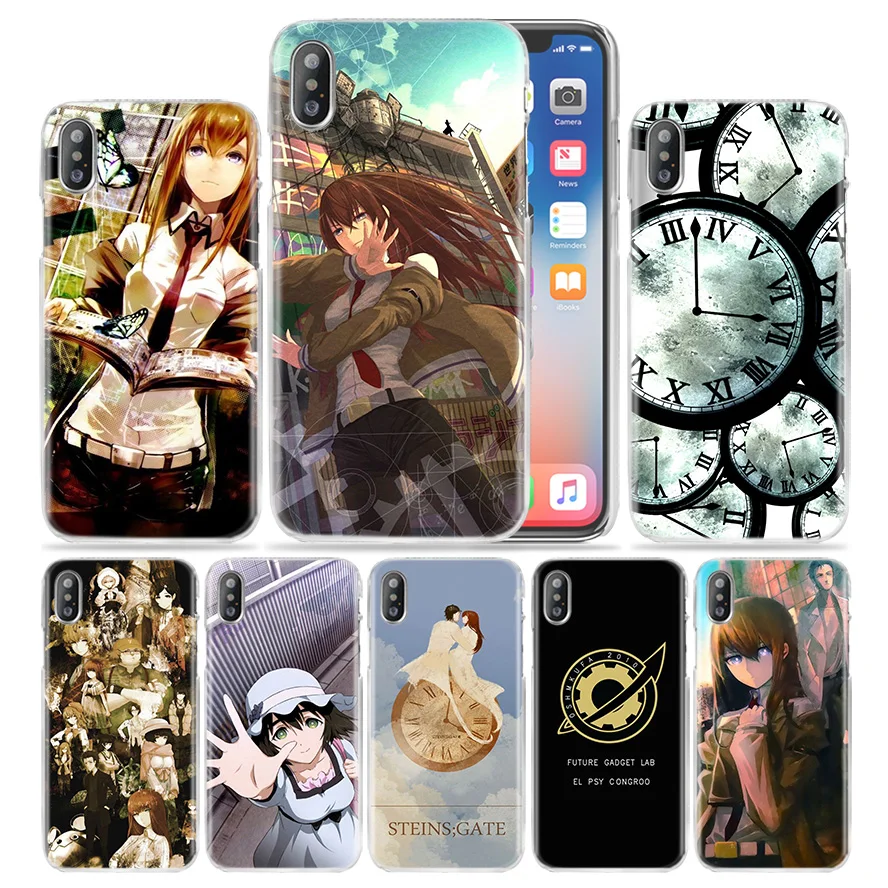 

Steins Gate Anime Case for iPhone XS Max XR X 10 7 7S 8 6 6S Plus 5S SE 5 4S 4 5C Clear Hard Plastic PC Fundas Phone Cover Coque