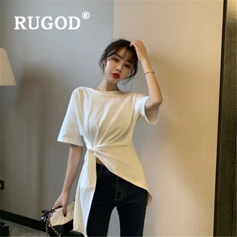 Женская Кружевная футболка RUGOD с бантом Новое поступление Повседневная