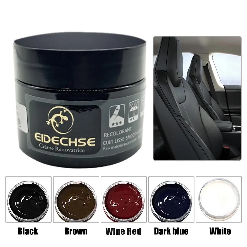 

Leather Recoloring Balm Renew Restore Repair Color To Faded Scratched Leather For Couches Car Seats Clothing Purses 1.7 Oz