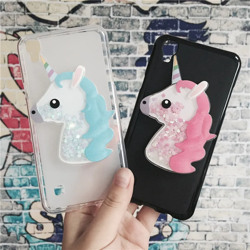 

3D Unicorn Quicksand Liquid Soft Silicone Case for LG X Power K220DS K220 LS755 US610 Phone Cover Cartoon Diamond Funda Coque