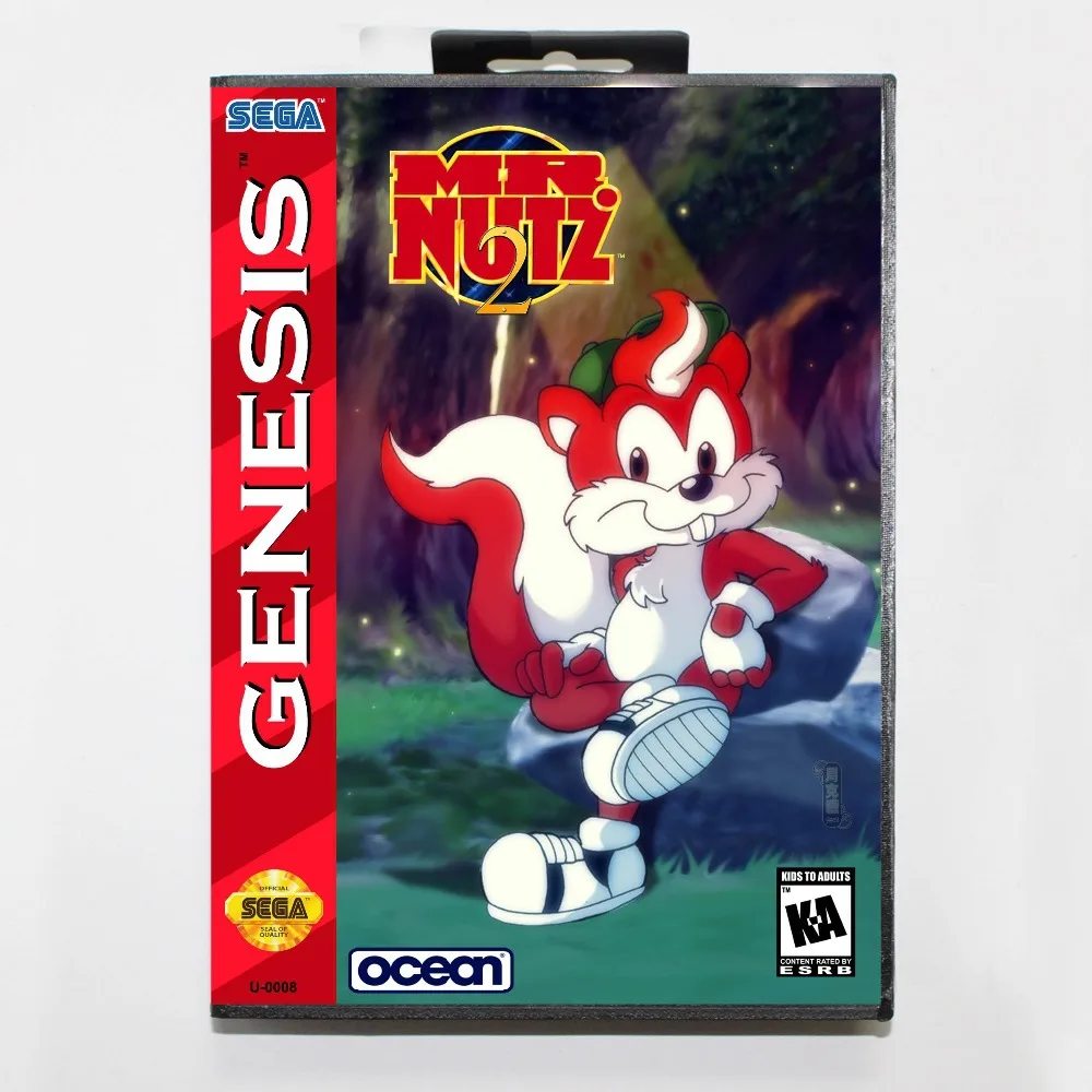 Mr Nutz 2 16 бит MD карточная игра с коробку для Sega Megadrive/Genesis|mr nutz 2|16 bitmd game |