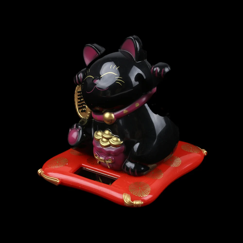 SIRENXI милый модный Maneki Neko на солнечных батареях, приветствующий лапой, счастливый, манящий удачу, кот для автомобиля, отеля, домашнего декора, ремесла