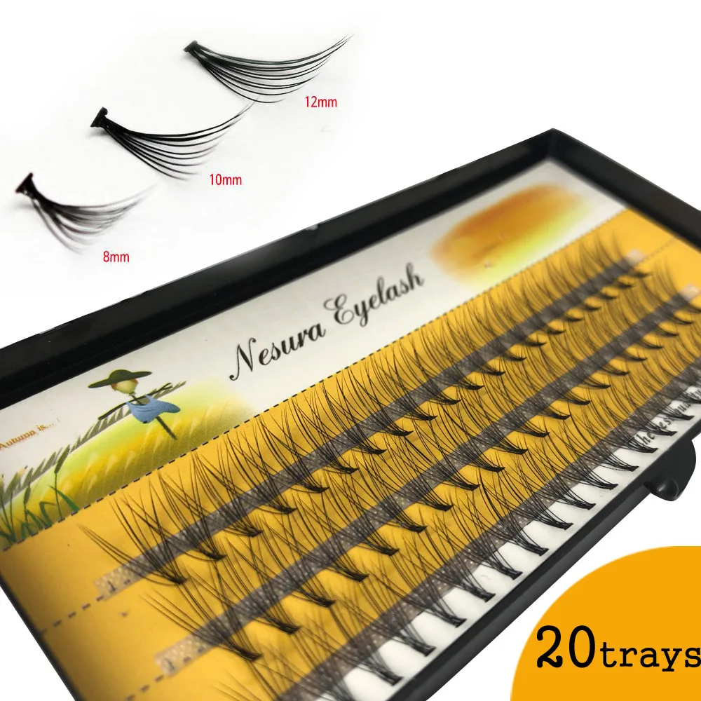 

20box [C 0.10mm 10D] 60 bundles Strip Eyelashes False Eyelashes Faux Mink Eyelashes Extensions Individual Lashes Natural Style
