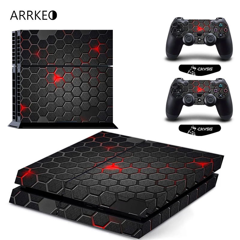 Arrkeo Crysis Fashion Black Grid Vinyl Cover Decal Ps4 Protective Skin Sticker For Sony