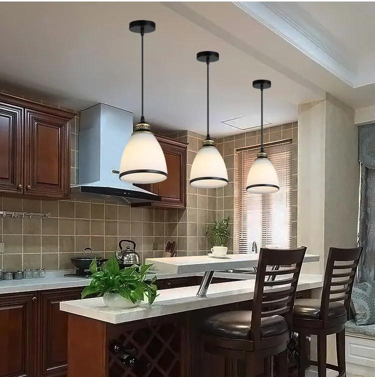  Modern Minimalist Set of 3 Kitchen Island Dining Room Glass Pendant Light (9)