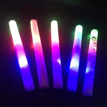 

100pcs Glow Stick Light Up LED Foam Stick For Wedding Decoration Concert Party Cheer Stick Multi Color Flash Toy Glowing Stick