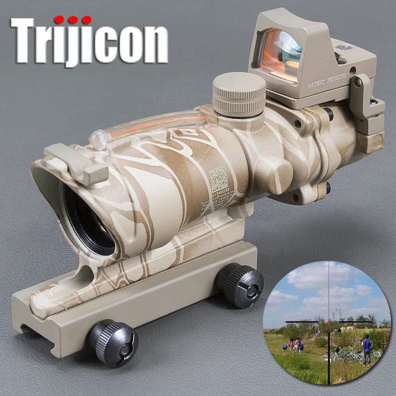 

Acog 4x32 Green Fiber Source Real Fiber Scope W/ Rmr Micro Red Dot Sight Marked Version Optical Instrument