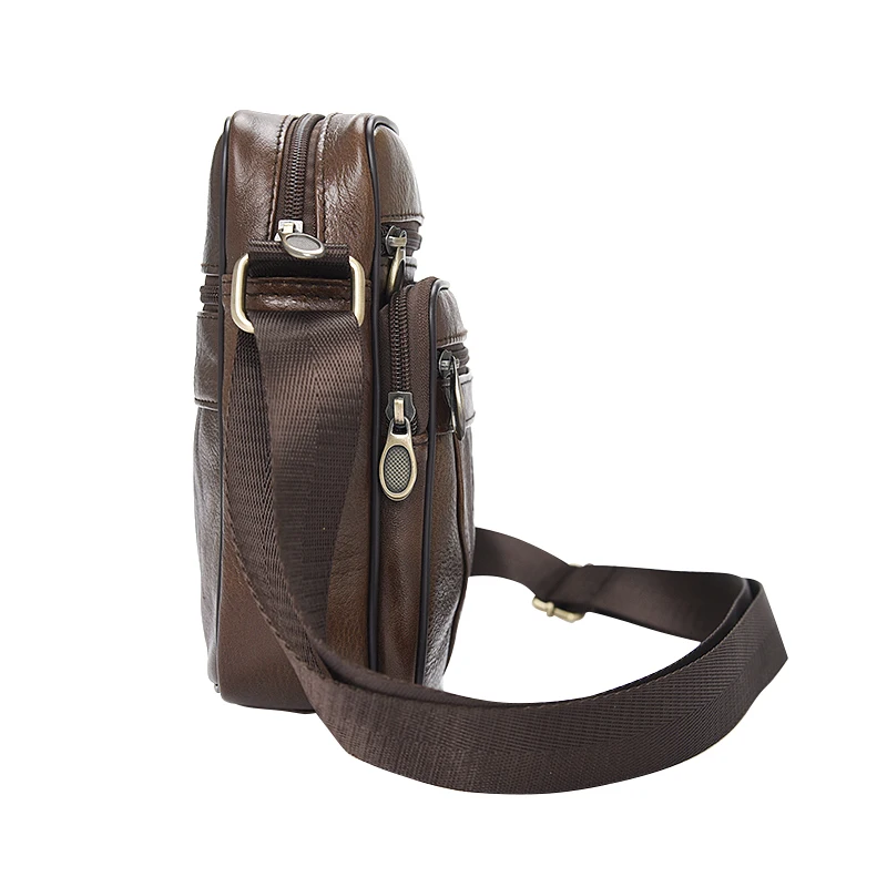  Brand Designer Brown Bag Men Handbags Leather Genuine Cowhide Vintage Male Messenger Bags Business  - 32707040909