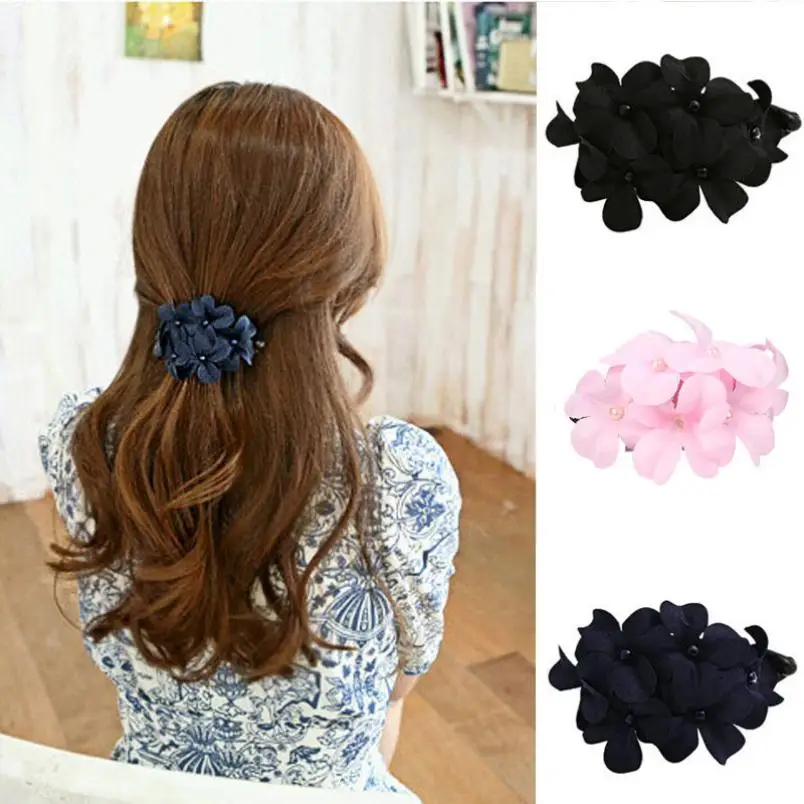 

GEMIXI Chic Women Girl Handmade Flower Banana Barrette Hair Clip Hair Pin Claw 4.25