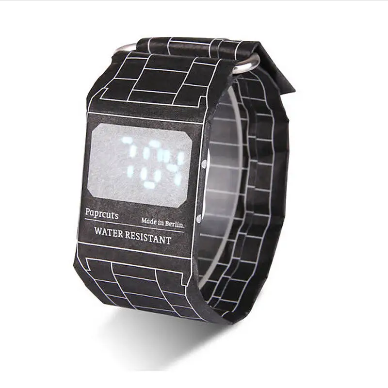 

2018 Creative Men Paper Watch Calendar Date Display Waterproof Clock child Paper Strap Cool Boy Papr Digital Watches XF1453
