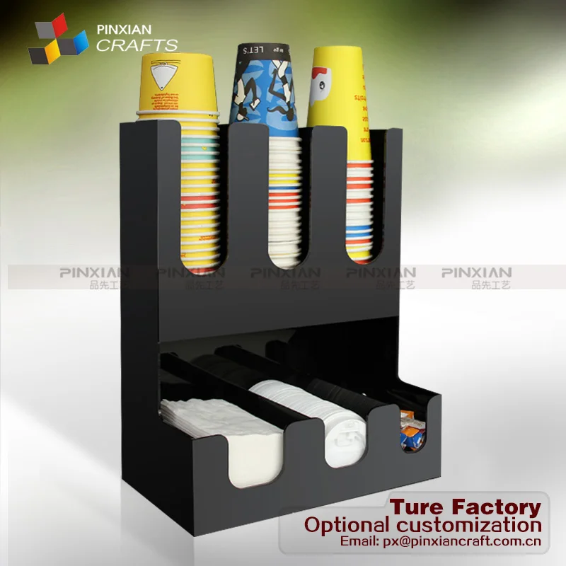 high quality desktop acrylic coffee paper cup and lids,sugar bag