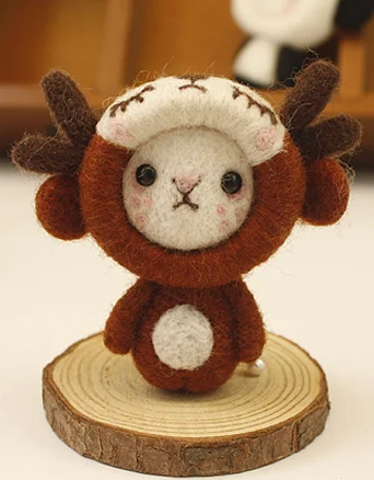 doll 5 Животные куклы-Снеговики мультфильм набор шерстяной вышитый набор Шерсть Войлок игла для валяния украшения Ремесло Вышивка своими руками ручной работы - Цвет: doll 5