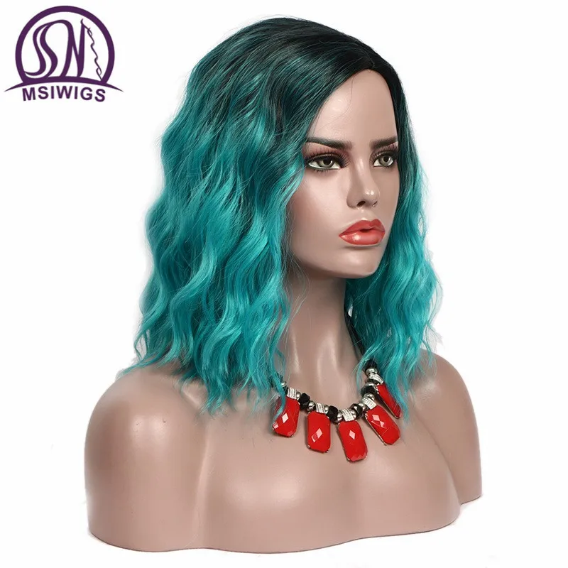 MSI Wigs синтетические красные парики для женщин короткие вьющиеся волосы парик афро Омбре пепельный темный корень натуральные волосы термостойкие