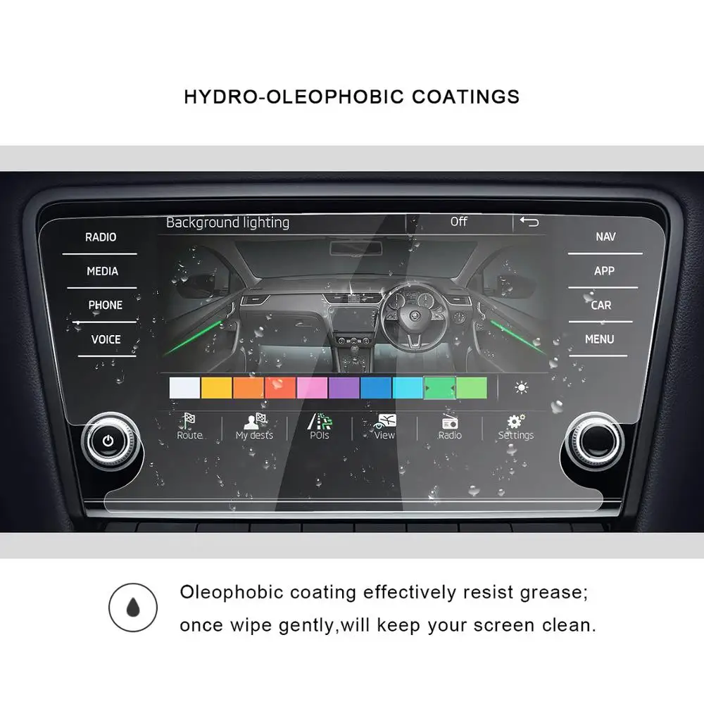 Najtaniej RUIYA ochraniacz ekranu dla Skoda system audio nawigacyjny Amundsen Octavia 8 cal ekran nawigacji samochodowej, ochronna folia ze szkła hartowanego