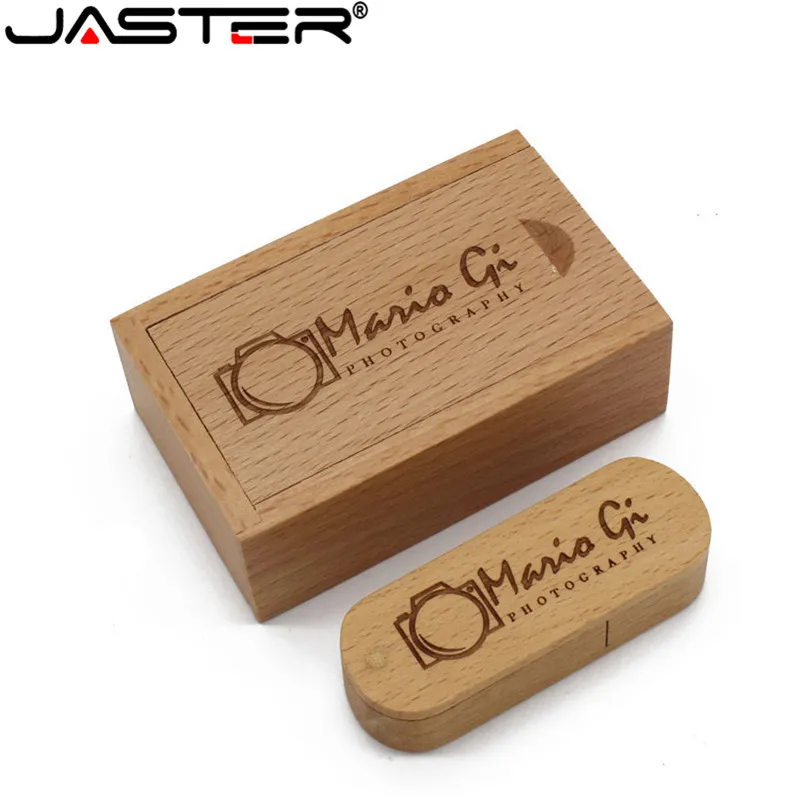 

JASTER hot selling creative Beech rotation USB 2.0 4GB 8GB 16GB 32GB 64GB USB flash drive USB+BOX 5pcs free logo
