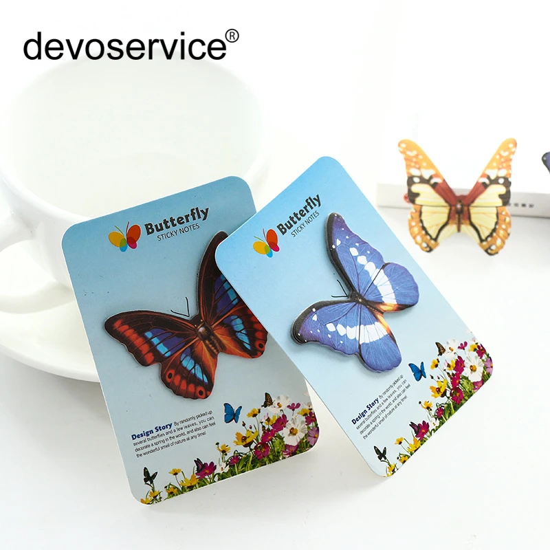 

2Pcs/Lot Butterfly shape sticky Notes Office Notes Kawaii Stationery Sticker Bookmark Flags School Supplies Handbook Decoration