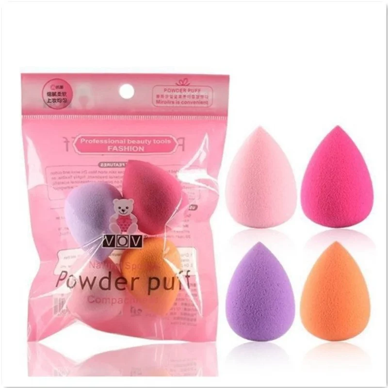 

4pcs Professional Makeup Sponge Blush Foundation Puff Multi Shape Sponge VERONNI Drop Shape Clean Tool Accessory Makeup Cosmetic