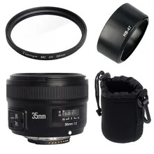 Yongnuo YN35mm F2N lens Wide-angle Large Aperture Fixed Auto Focus Lens+58mm UV filter +lens bag+Lens Hood For Nikon D7100 D3200