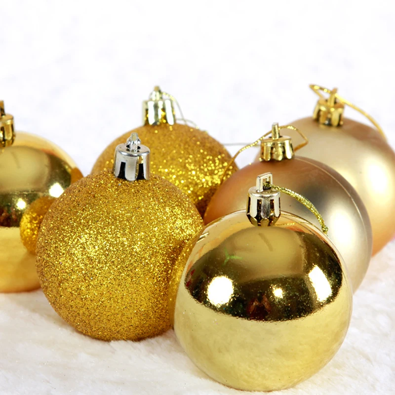 

6cm Christmas Ball light Matte Powder Decoration 6 / Pack Diameter Christmas Balls Decorations Gift For Home Christmas Ornament