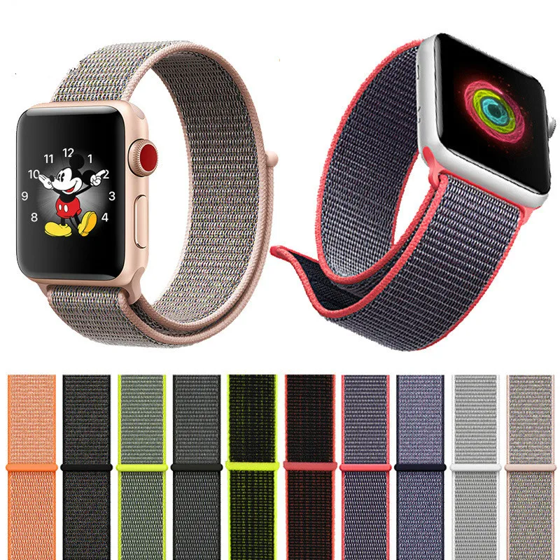 

For Apple Watch Nylon Loop Sports Watch Band with magic stick for Iwatch series 1 2 3 42mm 38mm size