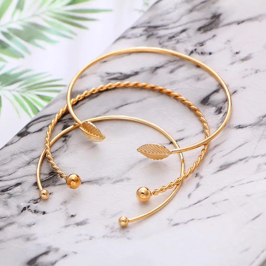

GEMIXI Fashion Women Gold Punk Cuff Bracelet Bangle Chain Wristband Jewelry 4.23
