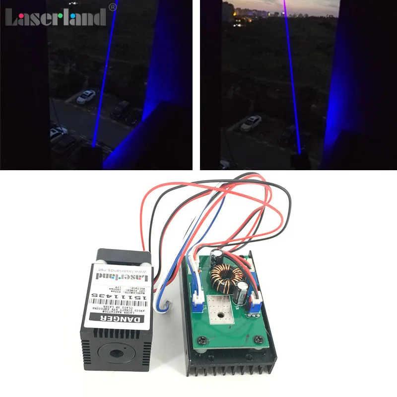 

450nm 445mW 1.5W Blue Laser Diode Module w /TTL 25khz for Fabric engraving