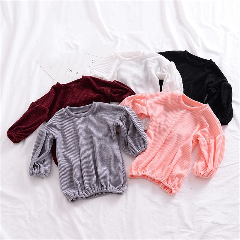 

pudcooc Brands Baby Girls Sweaters Winter 2017 New Girl Long Sleeve Knitted Clothes Kids Autumn solid color Sweater For Girls