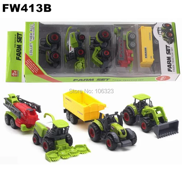 All Farm Tractor Set Great Play Collection Toy,Diecast Metal Vehicle Car Model with Plastic Part,Crop Cutter Sprayer Power Plant FW413B-STP