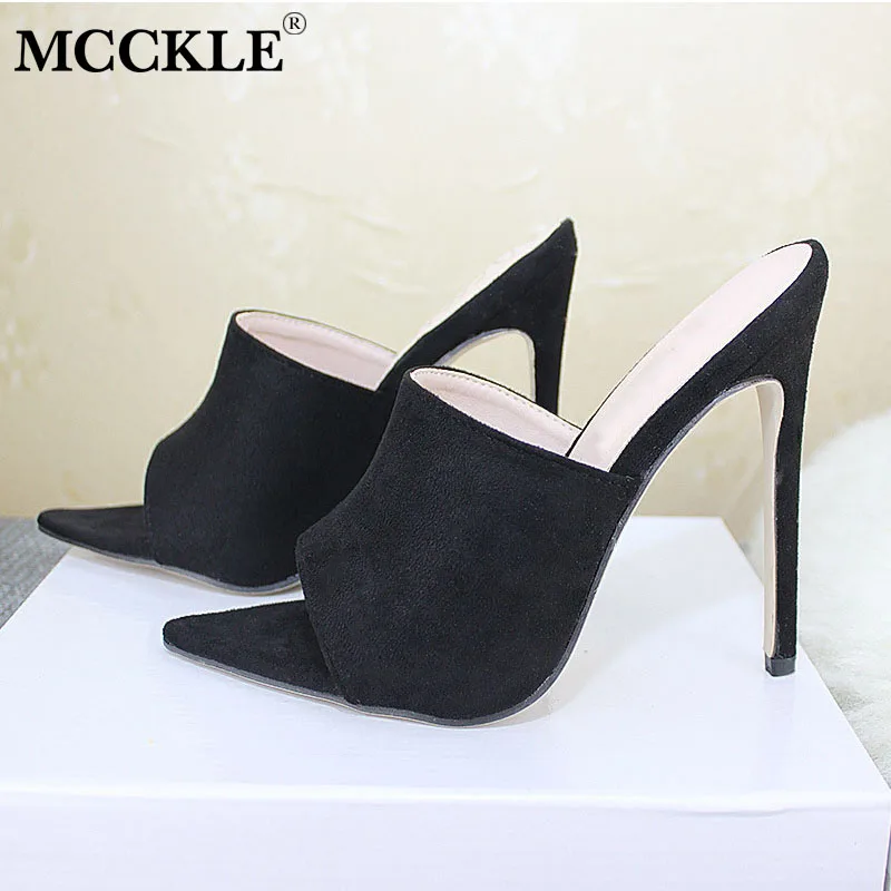 

New Summer Women High Heel Sandals Pointed Toe Peep Toe Pumps Sexy Thin Heels Slides Ladies Color Fashion Party Ladies Footwear