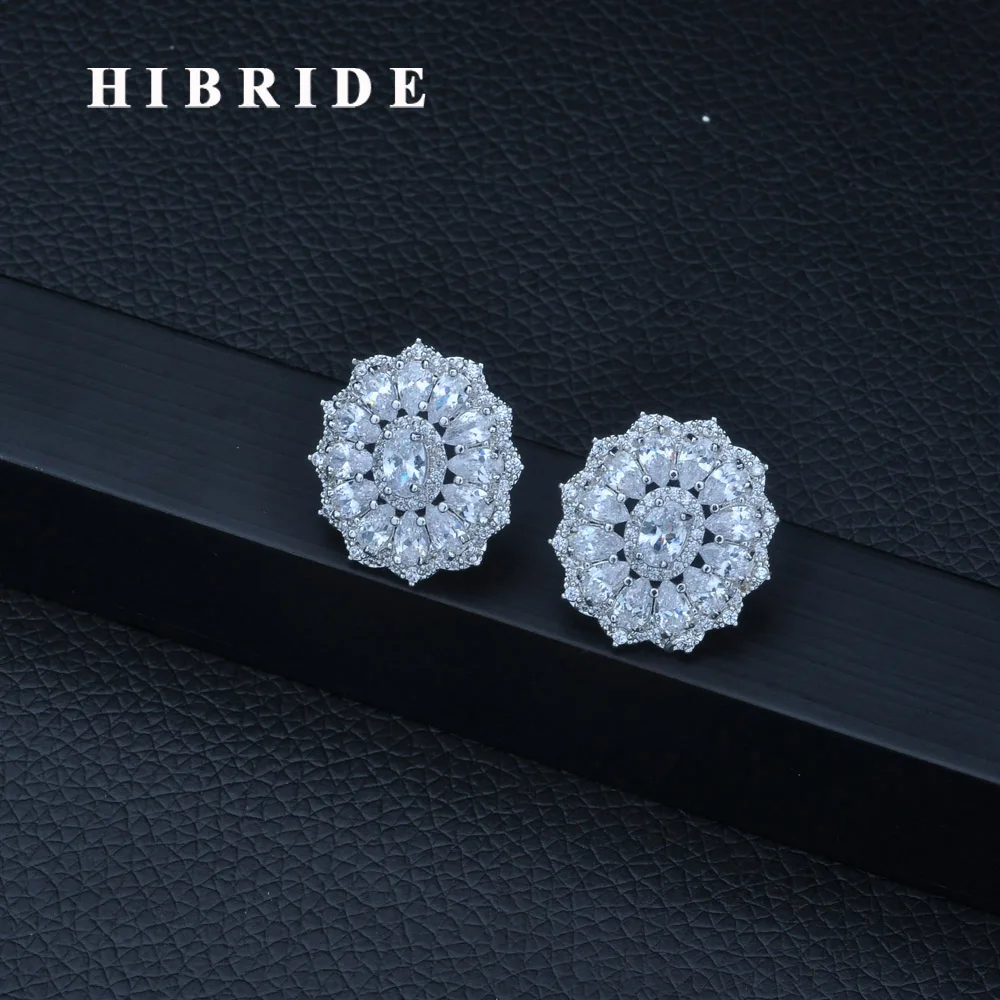 HIBRIDE Бриллиантовая Новая форма цветка AAA кубический циркон для женщин и девушек