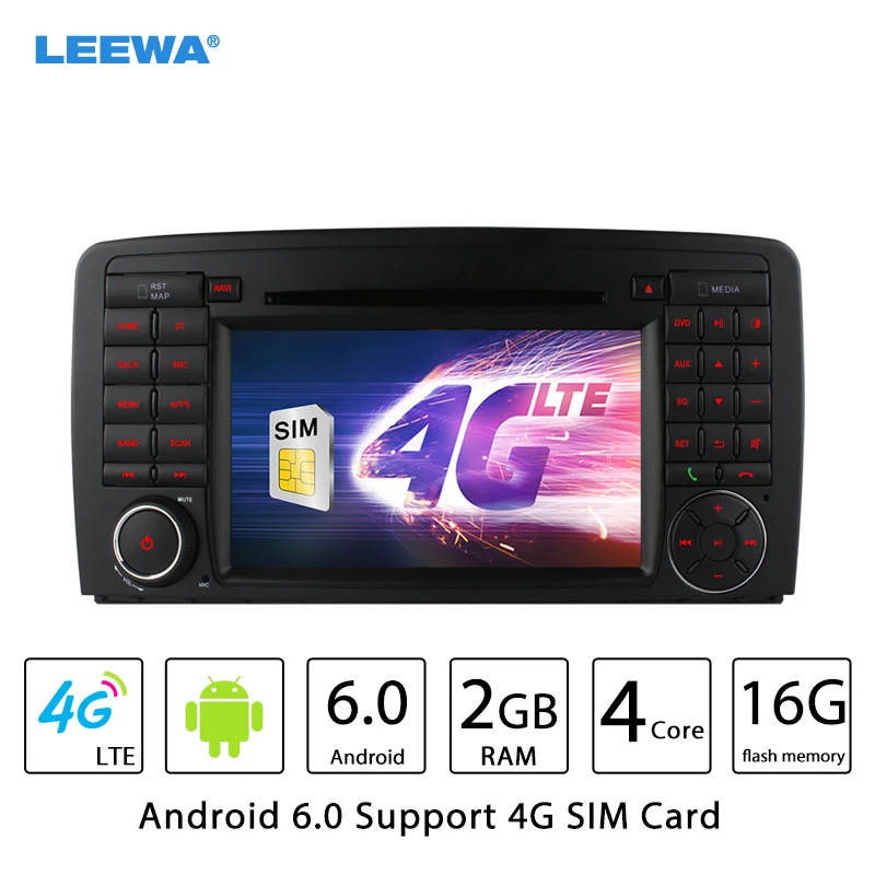 

7" Android 6.0 (64bit)DDR3 2G/16G/4G LTE Quad Core Car DVD GPS Radio Head Unit For Mercedes Benz R W251/R280/R300/R320/R350/R500