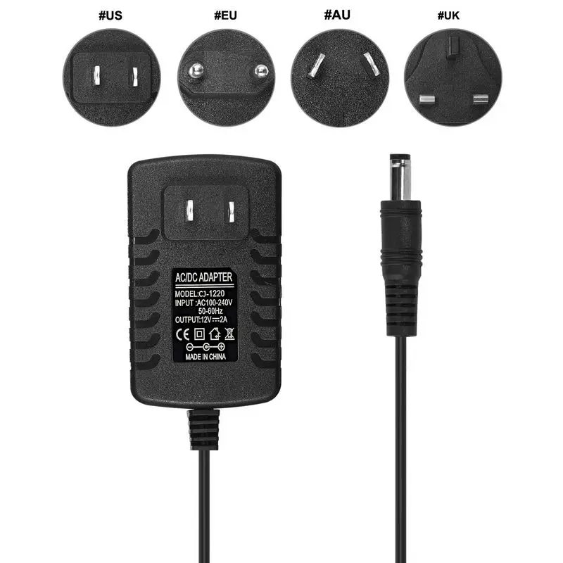 

200pcs DC 12V 2A lC Power Adapter Supply AC 220V to 12V Lighting Transformer Charger For 5050 3528 LED Strip Controller CCTV