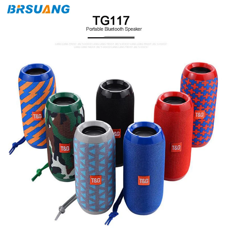 

25pcs/lot BRSUANG TG117 Soundbar Loudspeaker TF MP3 Built-in Mic Wireless Bluetooth Speakers For iPhone Samsung Huawei Sony Etc.