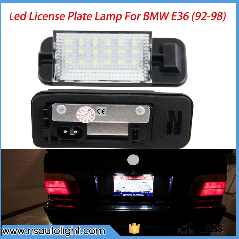 1 Pair 12V 18 LEDs Bulb License Number Plate Light Lamps For BMW 3