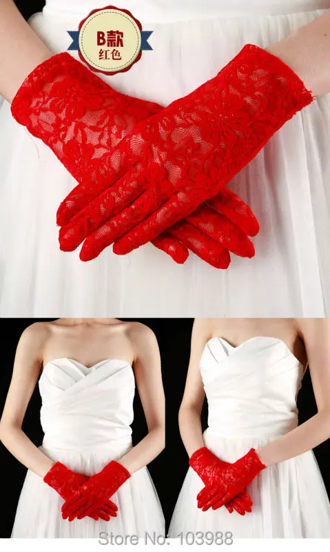 Дешевые кружева свадебные перчатки сказочные короткие перчатки с цветочным узором черное свадебное платье аксессуары цветок девушки перчатки