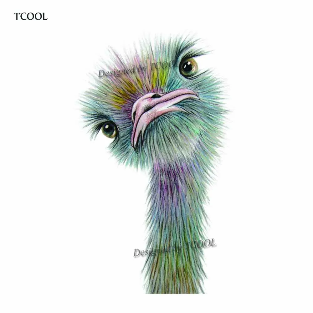 

HXMAN Ostrich Bird Temporary Tattoo Sticker Waterproof Women Body Art Tatoo Animal Hand Tattoos 9.8X6cm A-311