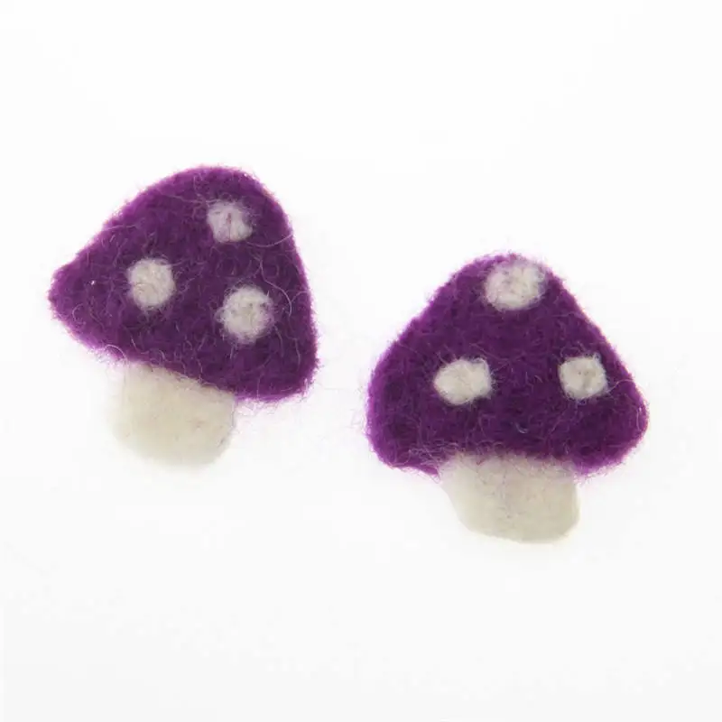 1 шт. форма гриба шерстяной войлок наборы сделай сам Многофункциональный Рождественский мешок шляпа деко колокольчики брошь Детская повязка для волос 4,8*3,8 см - Цвет: purple