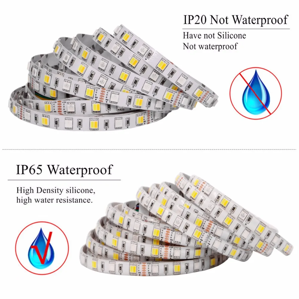 DC 12 В RGB CCT светодиодная водонепроницаемая лента 5050 SMD 60 светодиодный s/m 5 м RGBW светодиодный светильник Гибкая неоновая лента Полная Цветовая температура
