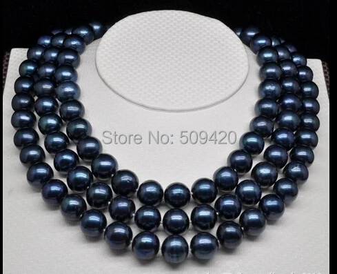 

Free Shipping >>Genuine Cultured 12-13mm AAA black pearl necklaces( 52 inch )