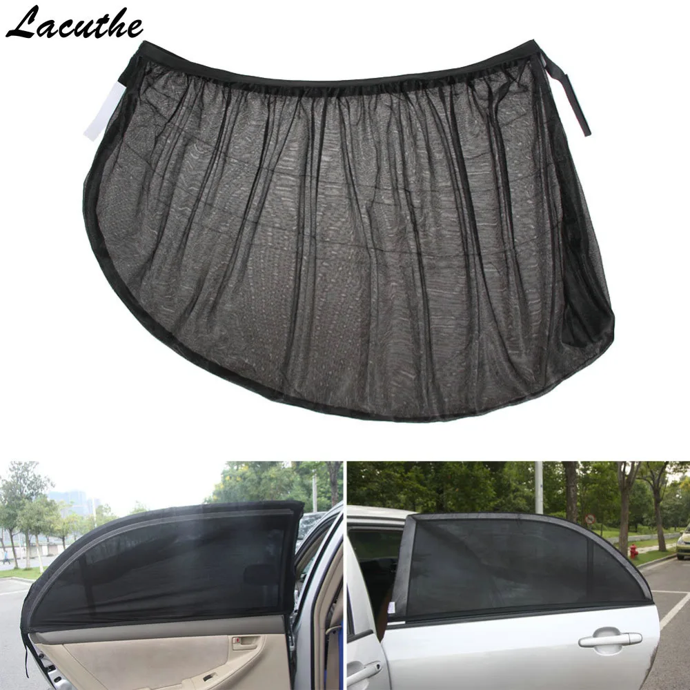 

2PCS Adjustable Adjustable Auto Car Side Rear Window Sun Shade Black Mesh Car Cover Visor Shield Sunshade UV Protection